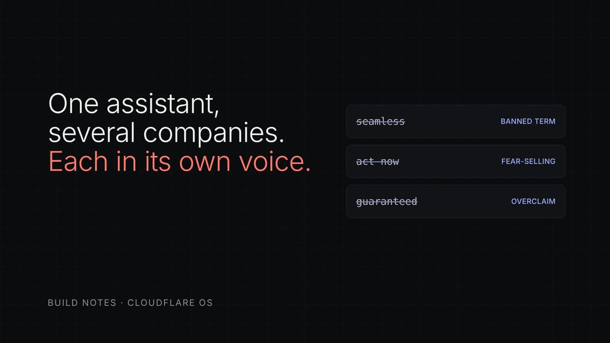 One Assistant, Several Companies, Each in Its Own Voice