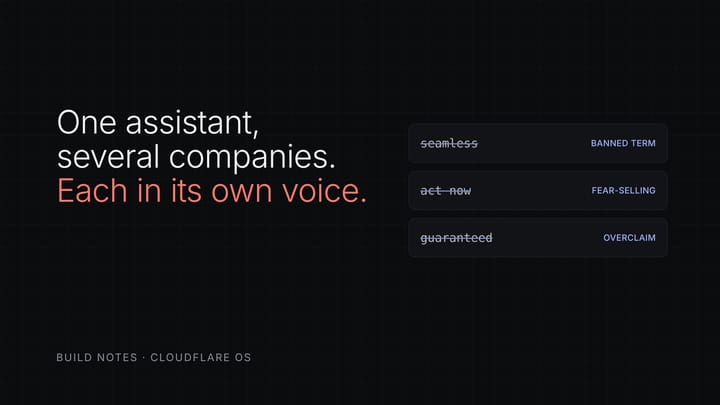 One Assistant, Several Companies, Each in Its Own Voice